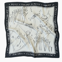 New York In Sketches Silk Scarf B&W