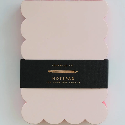 Scalloped Shape Notepad Peach & Persimmon