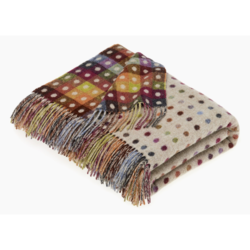 Couverture en Merino à Pois Multicolores Rainbow