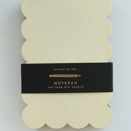 Scalloped Shape Notepad Olive & Chartreuse