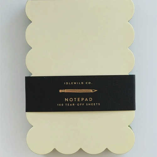 Scalloped Shape Notepad Olive & Chartreuse