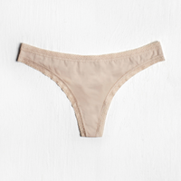 Blush Micro Lace Trim Thong Nude