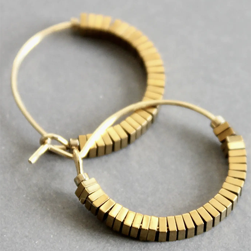 Hematite Hoop Earrings