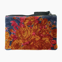 Napoli Velvet Pouch Big Roses Charcoal