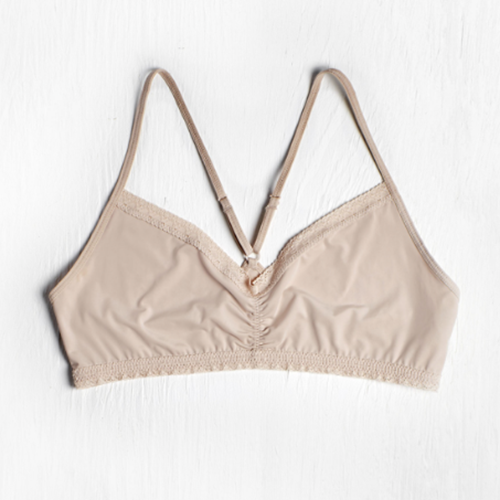 Blush Micro Lace Trim Bralette Nude