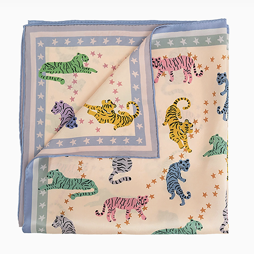 Neon Tigers Silk Bandana Scarf