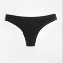 Blush Micro Lace Trim Thong Black