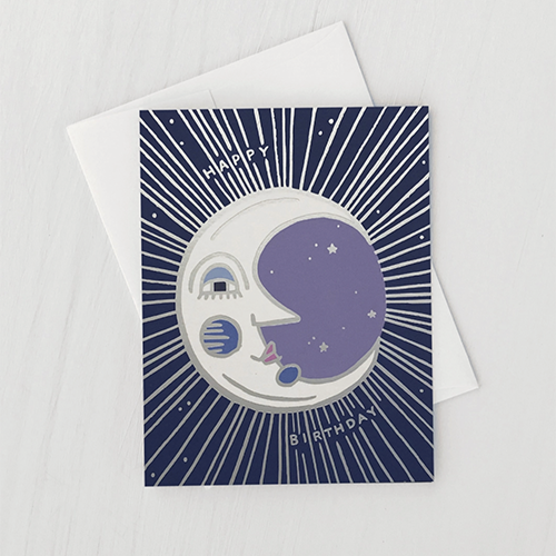 Carte d'anniversaire Lune