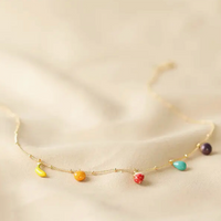 Collier en émail avec pendentif en forme de fruit