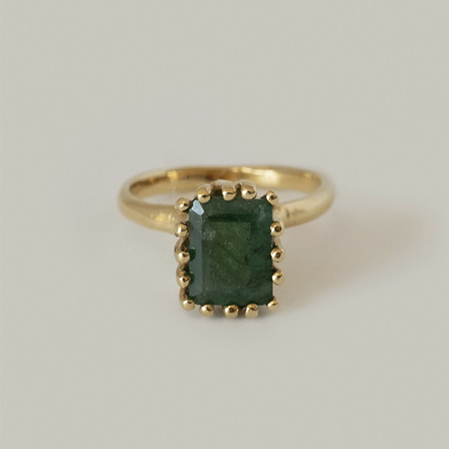 Ramona Ring Raw Emerald
