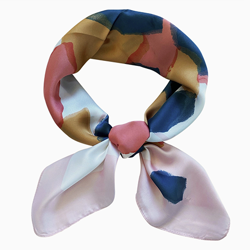 Satin Scarf Abstract Pink Floral