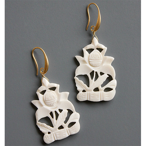 Carved Bone Earrings