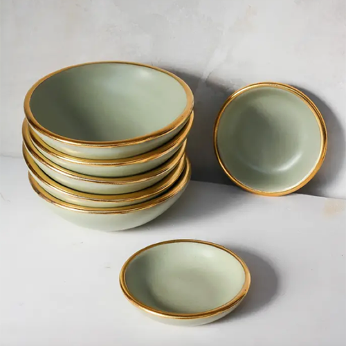Sage Ring Dish With Gold