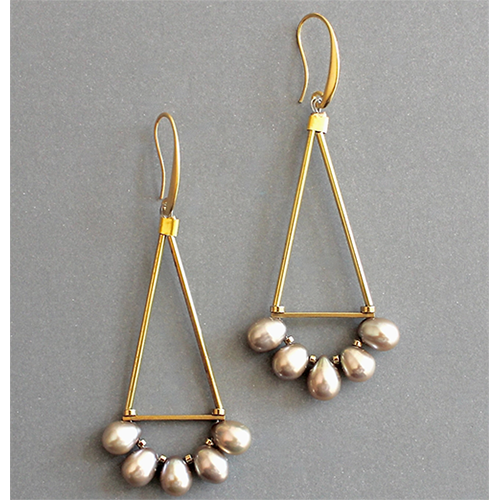 Freshwater Pearl Geometric Earrings