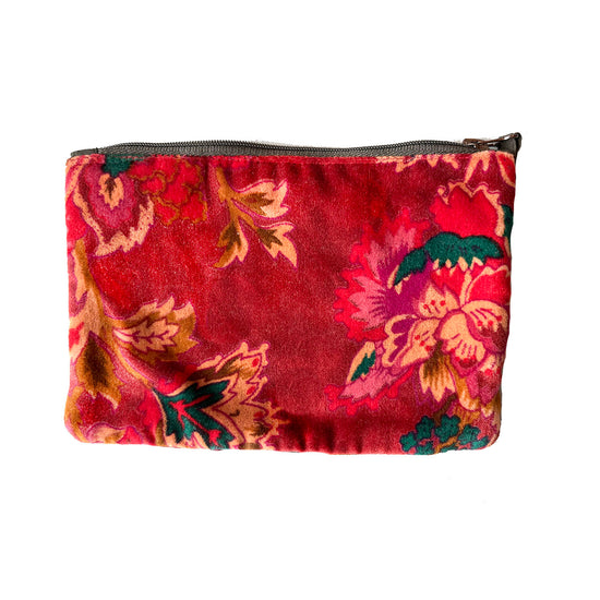 Napoli Velvet Pouch Reddish Flower
