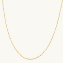 Leah Alexandra Flat Drawn Chain Necklace Gold