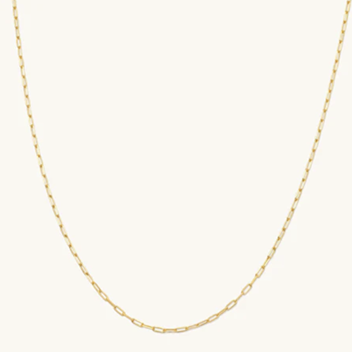 Leah Alexandra Flat Drawn Chain Necklace Gold