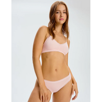 Blush Micro Lace Trim Thong Soft Pink
