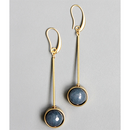 Navy Blue Geometric Earrings