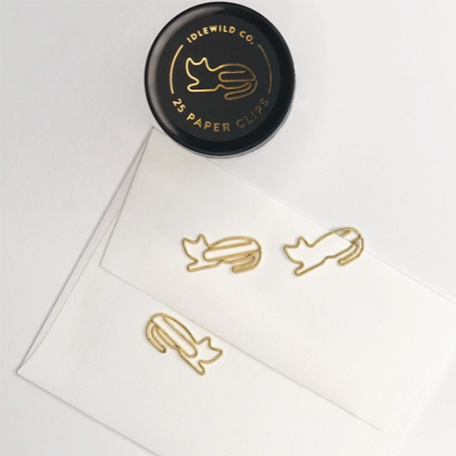 Cat Gold Plated Paper Clips
