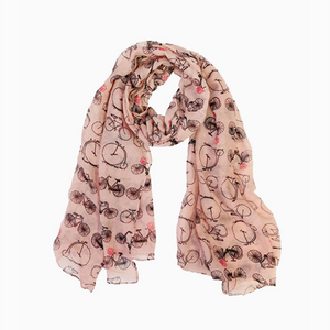 Vintage Bicycle Scarf Pink