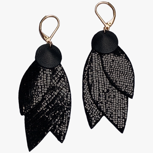 Boucles d'oreilles étincelantes Celeste Noir