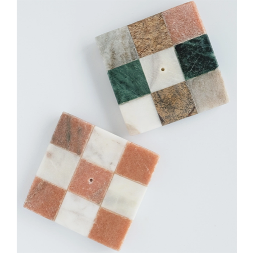 Marble Checks Incense Holder