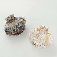 Calacatta Seashell Claw Clip