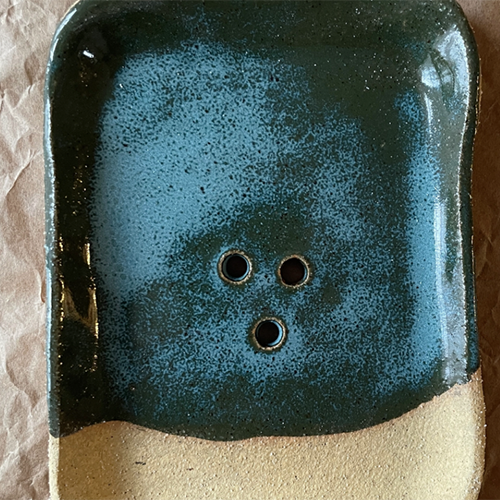 Handmade Ceramic Soapdish Algae