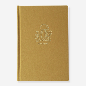 Journal en lin avec des champignons