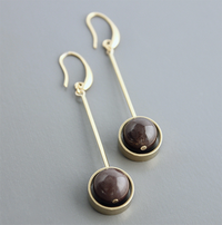 Agate & Brass Earrings