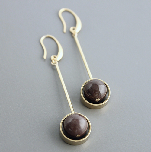 Agate & Brass Earrings