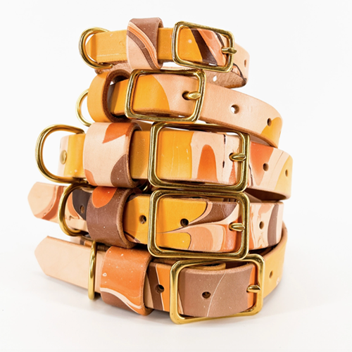 Collier pour animal de compagnie marbré à la main - Neutre