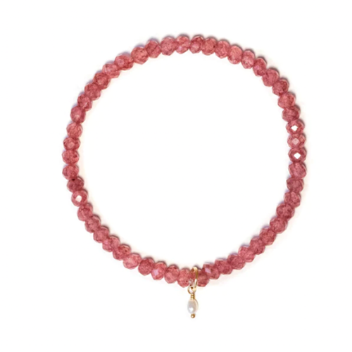 Leah Alexandra Social Mini Bracelet Rose Muscovite & Pearl