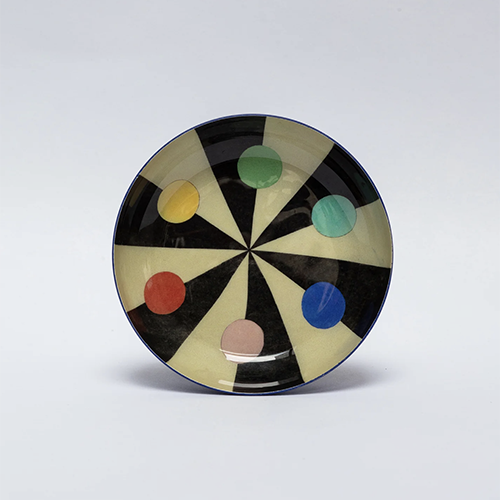 Colour Hexagon Round Enamel Tray