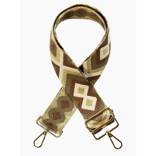 Adjustable Handbag Strap Roca Brown & Gold