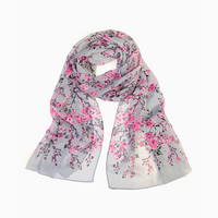 Scarf Floral Gray