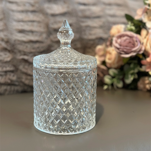 Pot en cristal taillé en diamant