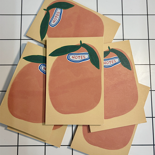 Wonky Orange Grocery Sticker Notepad