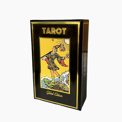 Tarot doré et guide en feuille d'or
