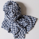 Tula Dark Sea Block Print Scarf