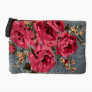 Pochette en velours Rome bleu noisette