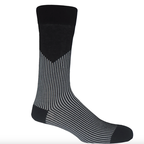 Peper Harow Men's V-Stripe Sock Black