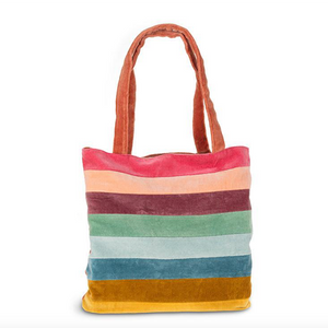Striped Velvet Tote