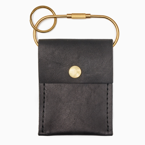 Portefeuille en cuir Nan et porte-clés en laiton massif / étui Airpod