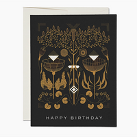 Amber Gold Birthday Card