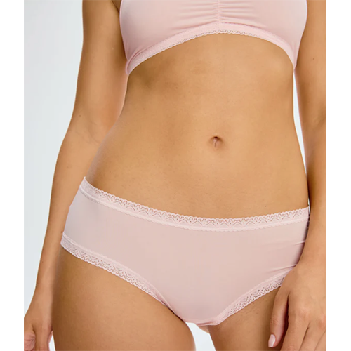 Culotte en dentelle rose pâle avec bordure en dentelle