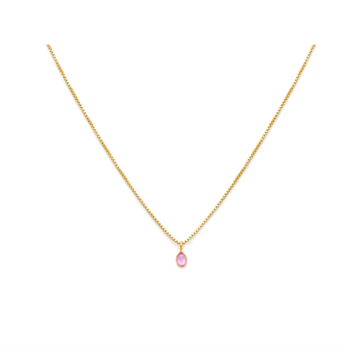 Leah Alexandra Sofia Slice Necklace Pink Sapphire