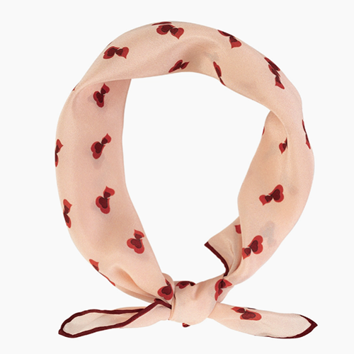 Twin Hearts Silk Crepe Bandana