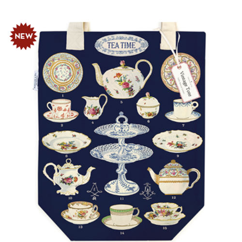 Cavallini Tote Bag Tea Time